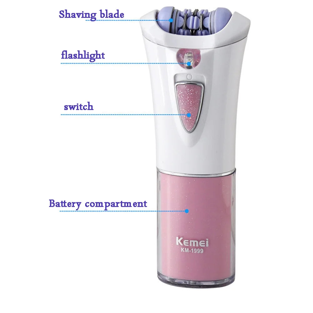 Rechargeable Mini Electric Epilator for Women's Body Hair Removal - Portable and Travel-Friendly Armpit and Bikini Shaver