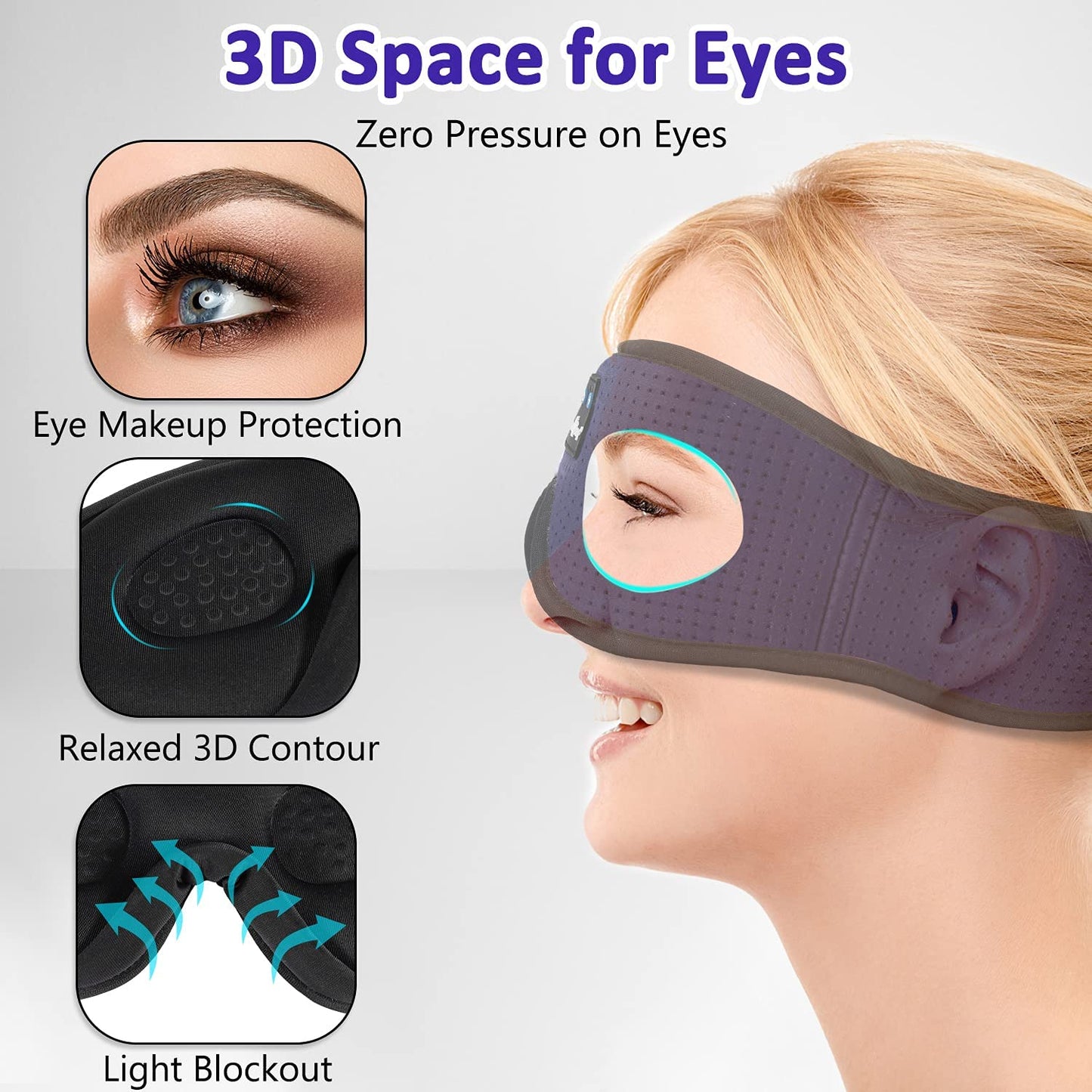 Relax & Unwind: Colorful Steam Eye Mask with Music Headphones – Perfect Gift for Side Sleepers!