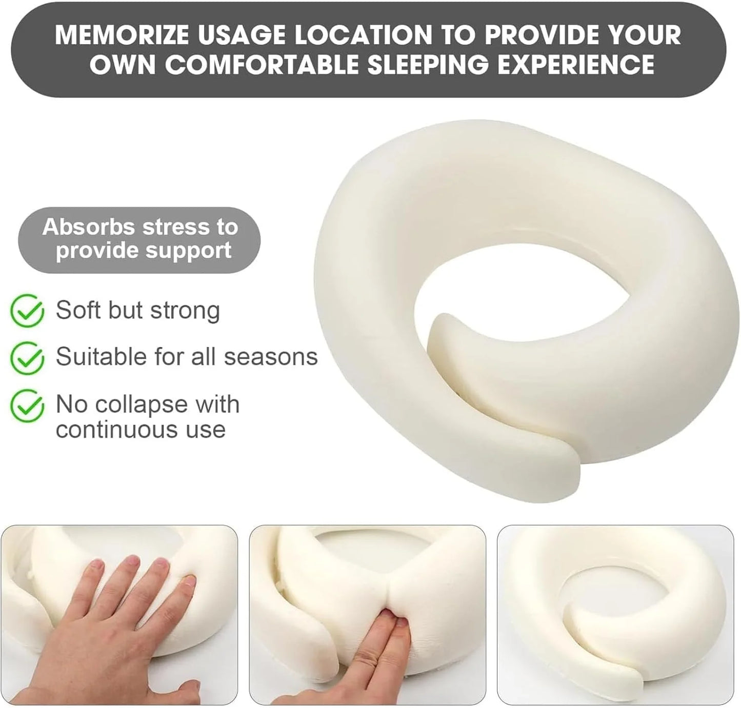 360° Comfort Travel Pillow Set with Memory Foam, 3D Eye Mask, Earplugs, and Storage Bag - Perfect for Airplanes, Cars, and Offices - Gray