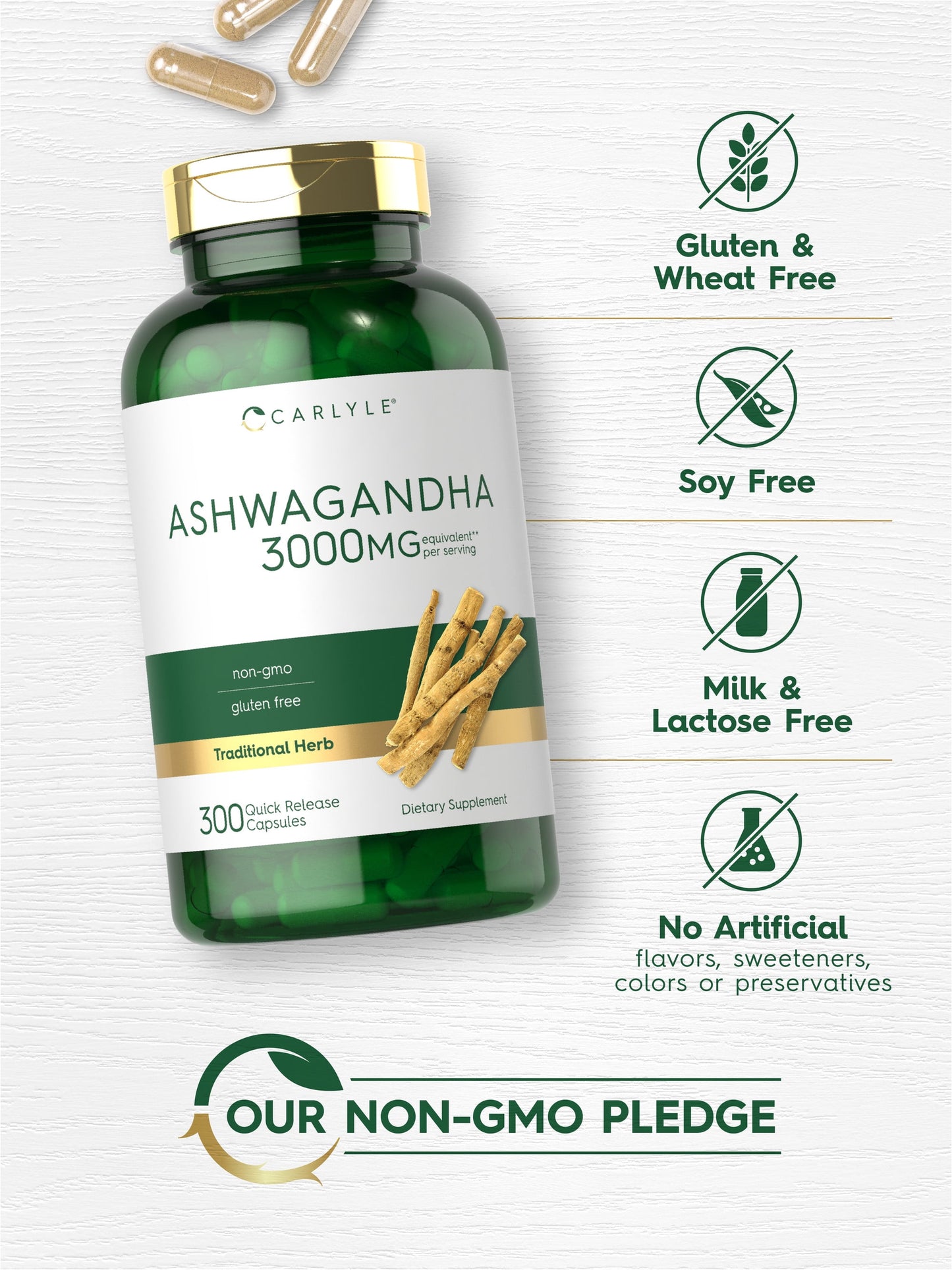Ashwagandha Supplement 3000mg | 300 Capsules | Non-GMO, Gluten-Free