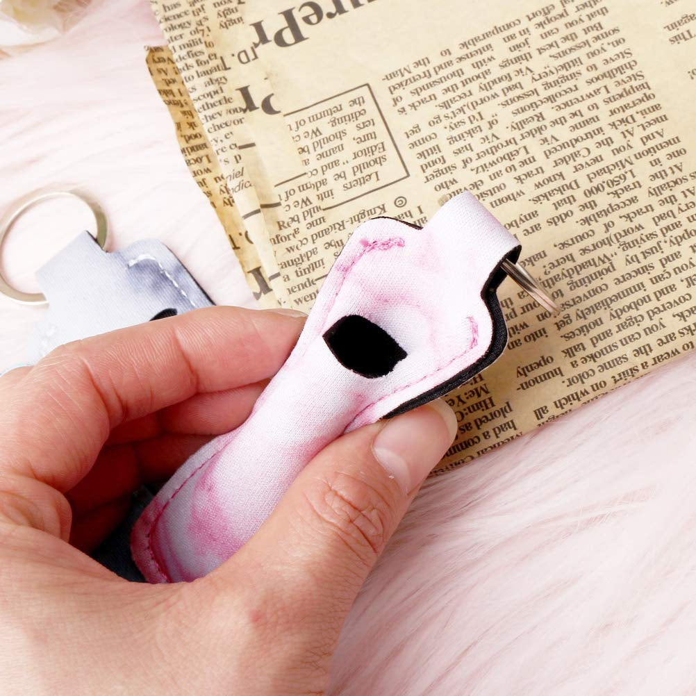 Set of 3 Marble Lip Balm Holders - Stylish Stocking Stuffers for Teen Girls and Women - Ideal Small Christmas Gifts (Pink, Blue, Grey)