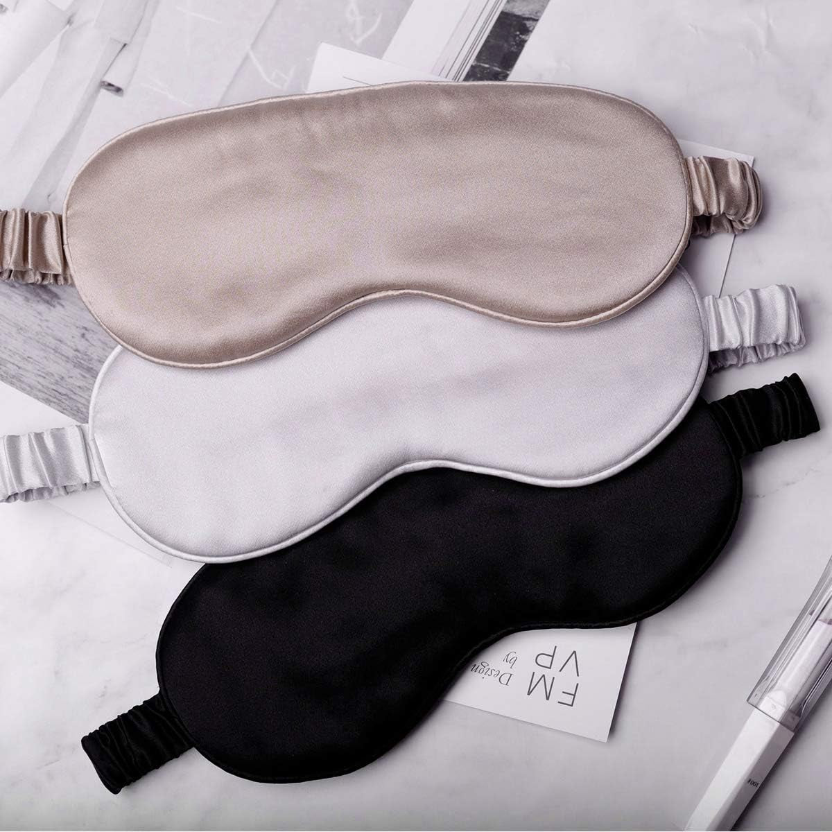 Luxury Silk Sleep Mask - 100% Mulberry Silk Eye Cover with Travel Bag - Ultra Soft, Light Blocking & Anti-Aging Gift Package