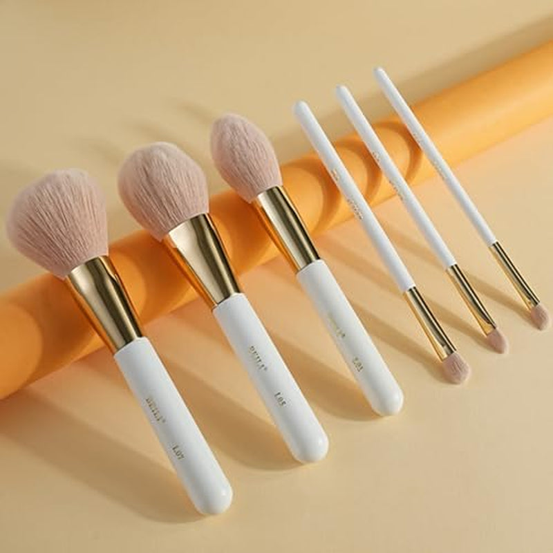 30-Piece Professional Makeup Brush Set - Premium Vegan Synthetic Kabuki Foundation, Blending, Face Powder, Blush, Concealer, and Eyeshadow Brushes in White/Rose Gold