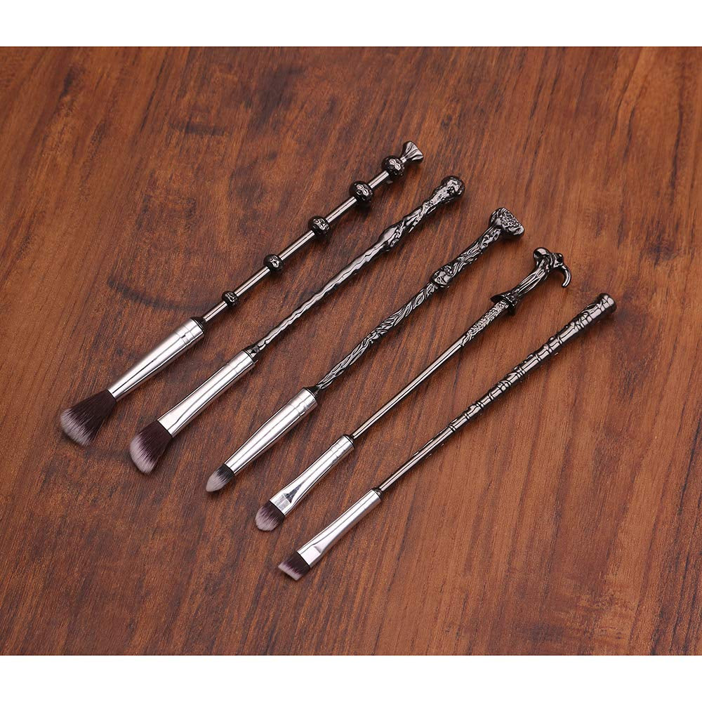 5-Piece Professional Makeup Brush Set for Foundation, Blending, Blush, Concealer, Eyebrow, and Face Powder