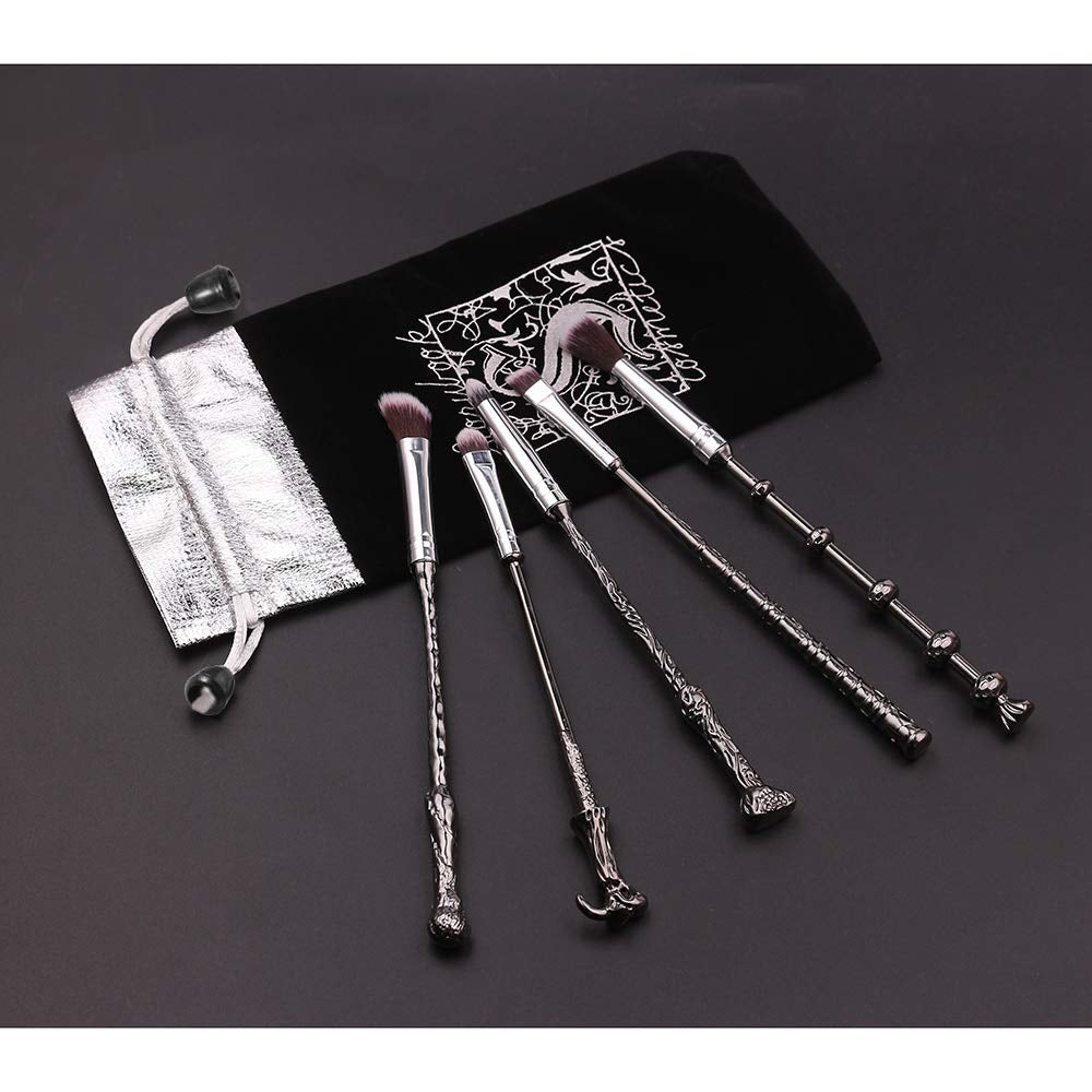 5-Piece Professional Makeup Brush Set for Foundation, Blending, Blush, Concealer, Eyebrow, and Face Powder