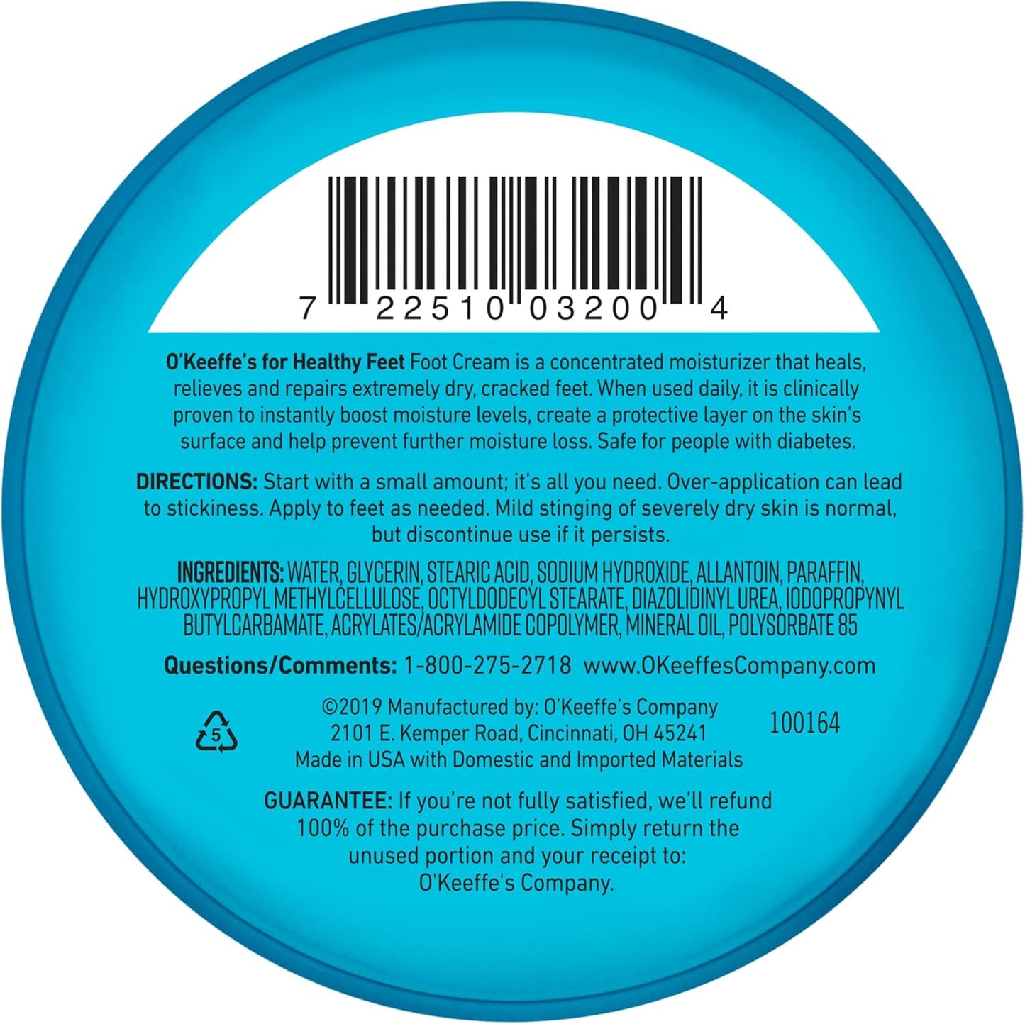 Healthy Feet Foot Cream - Effective Relief for Extremely Dry and Cracked Feet - Instant Moisture Boost - 3.2 Ounce Jar (Pack of 3)