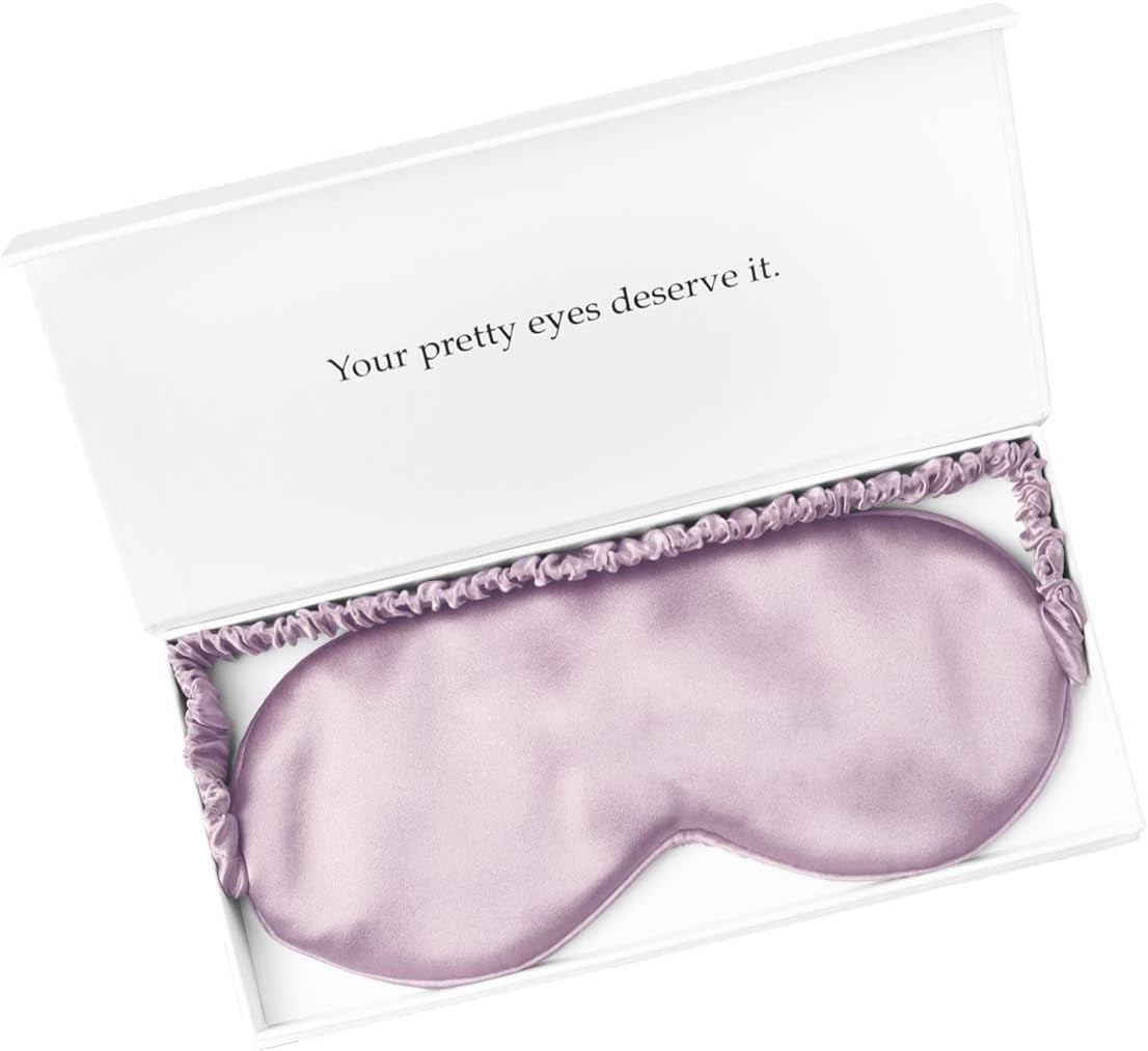 Luxury Silk Sleep Mask - 100% Mulberry Silk Eye Cover with Travel Bag - Ultra Soft, Light Blocking & Anti-Aging Gift Package