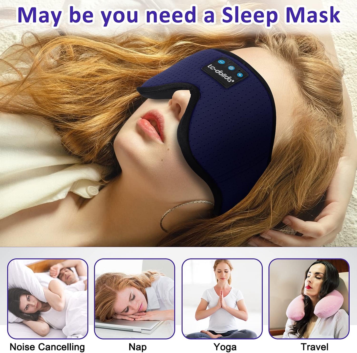 Relax & Unwind: Colorful Steam Eye Mask with Music Headphones – Perfect Gift for Side Sleepers!