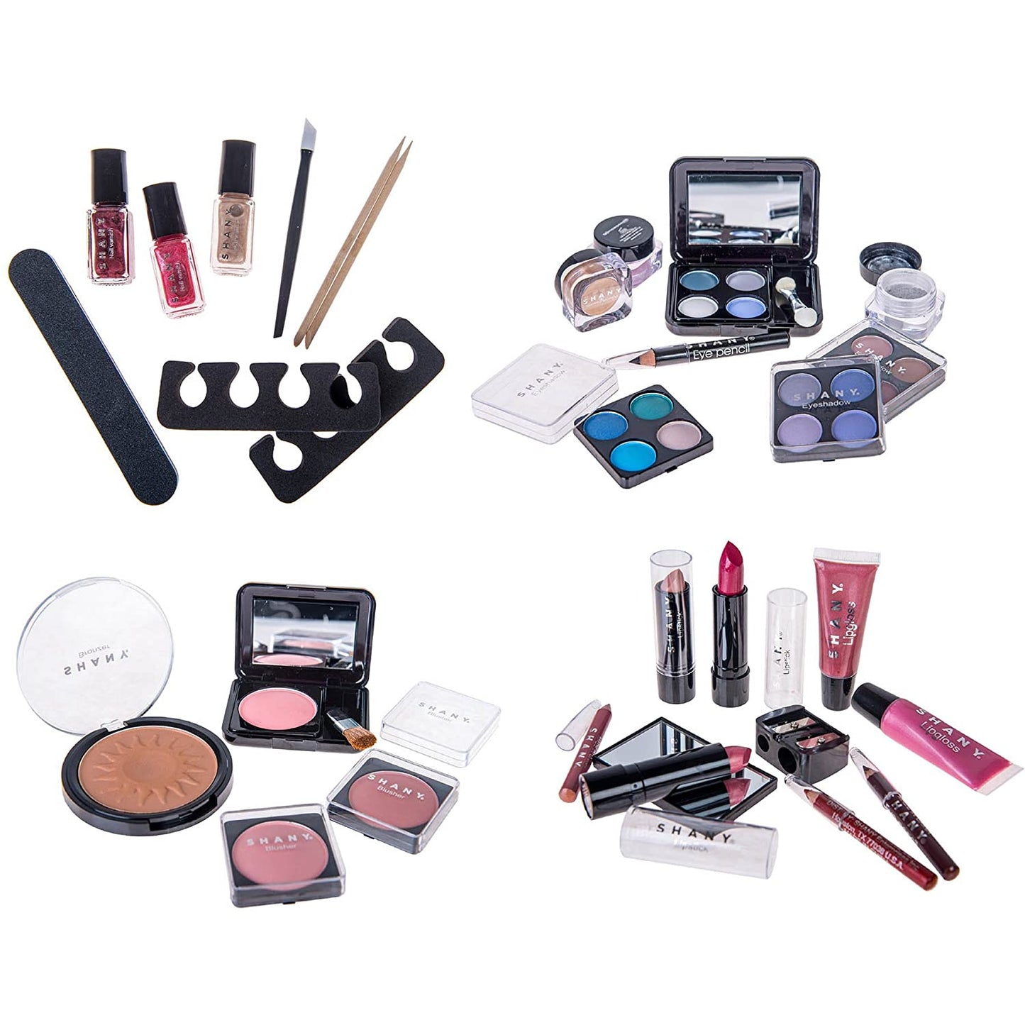 Professional Makeup Train Case with Reusable Aluminum Storage Organizer, Complete Set Including Eye Palettes, Blushes, Face Powders, Manicure and Pedicure Tools, and Cosmetic Brushes.