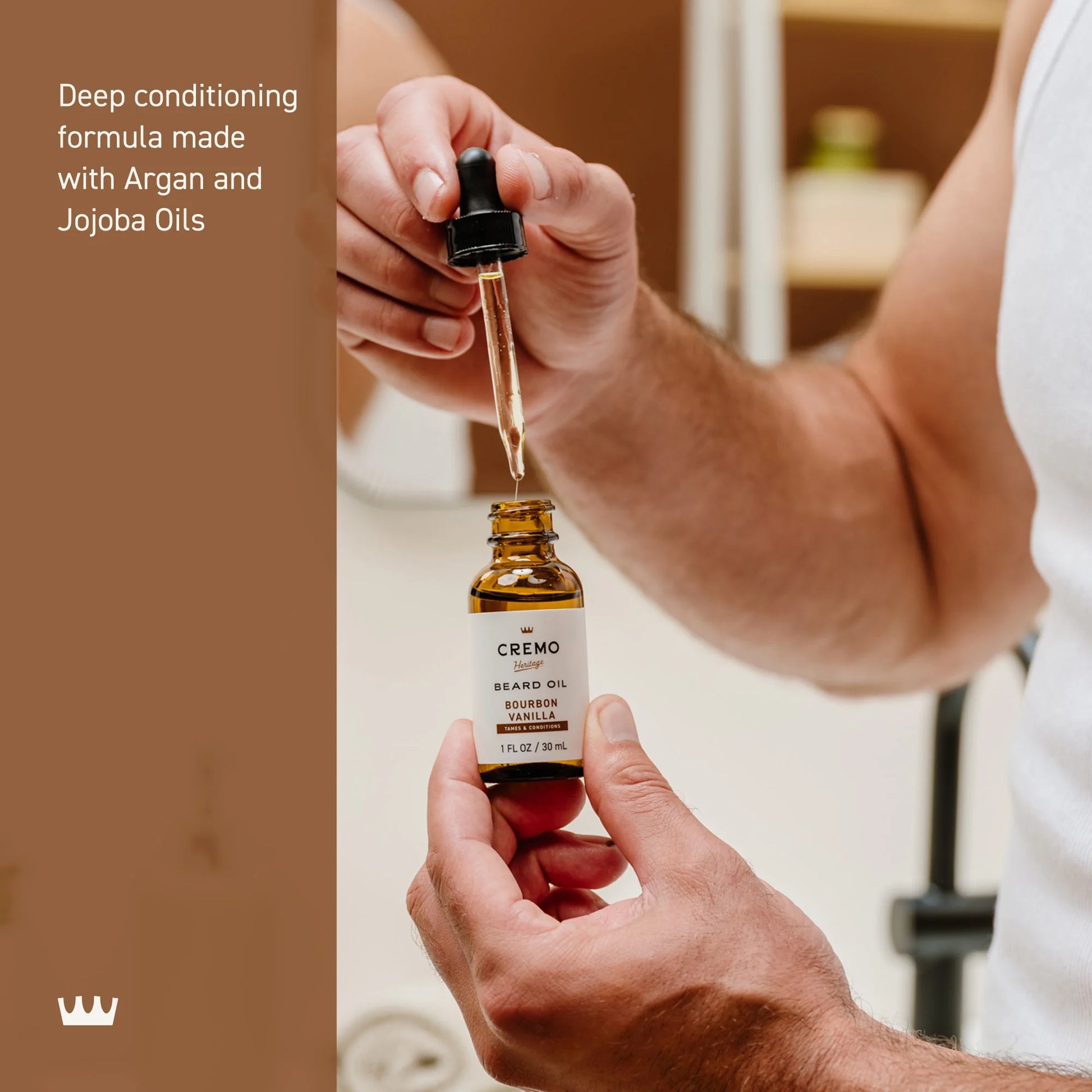 Bourbon Vanilla Scented Beard Oil, 1 Fl Oz - Moisturizes and Softens Facial Hair
