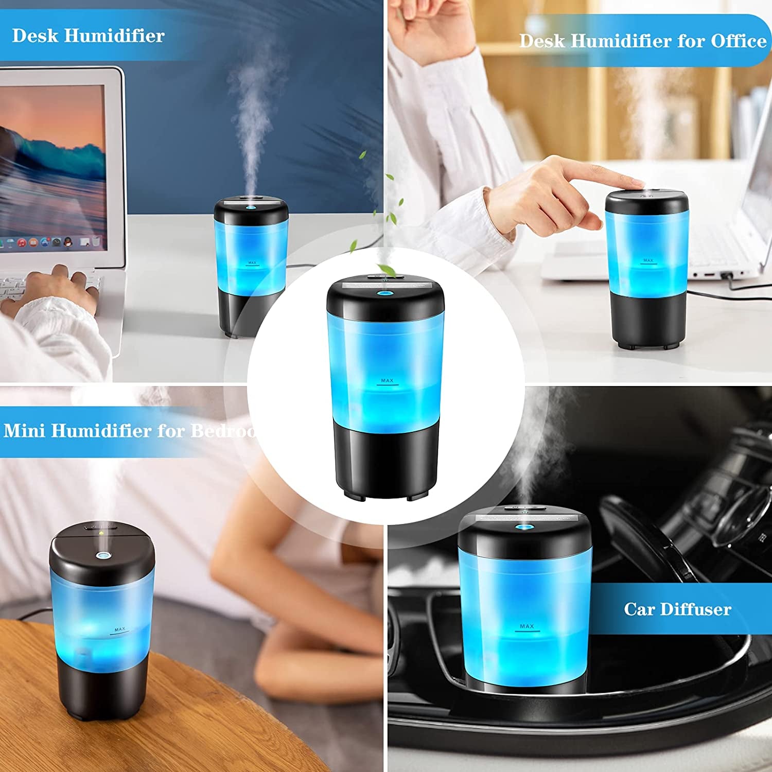 Portable 7-Color Car Diffuser & Humidifier for Essential Oils - Perfect Travel Companion!