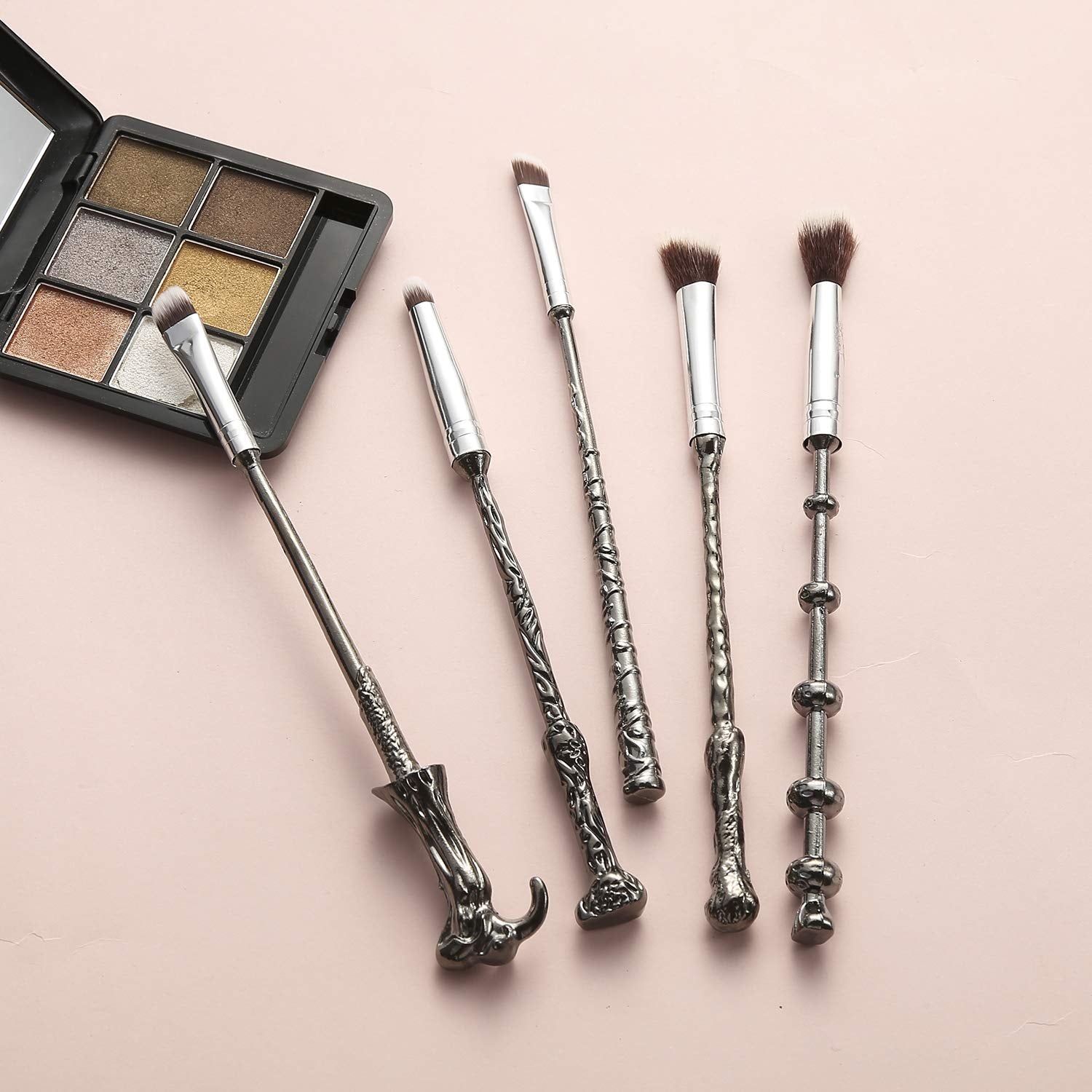 5-Piece Professional Makeup Brush Set for Foundation, Blending, Blush, Concealer, Eyebrow, and Face Powder